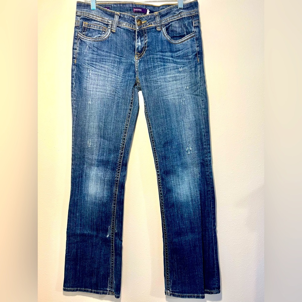 Vigoss Lightly Distressed Bootcut Jeans, 9